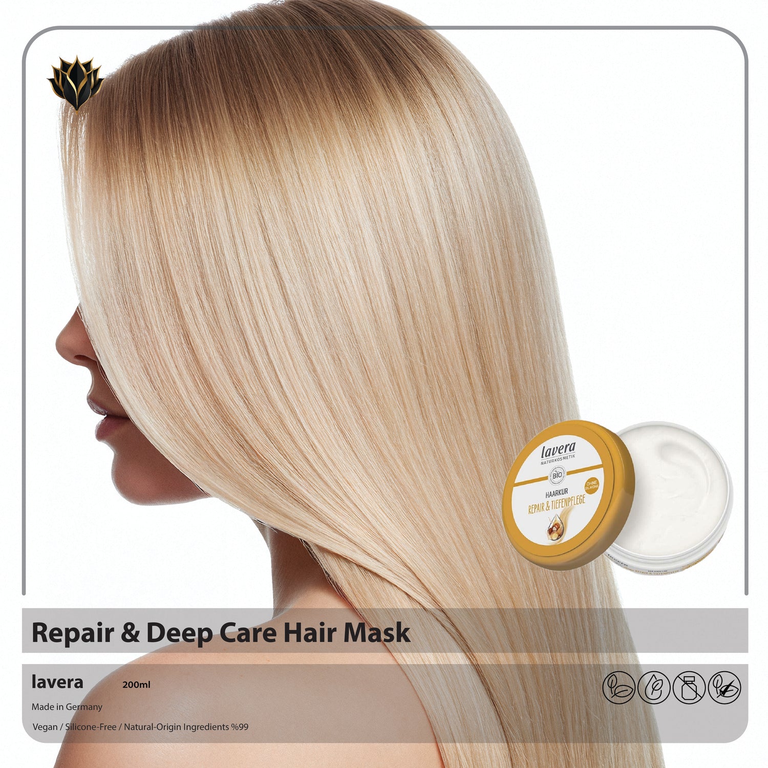 Repair & Deep Care Hair Mask – lavera NATURKOSMETIK, 200 ml