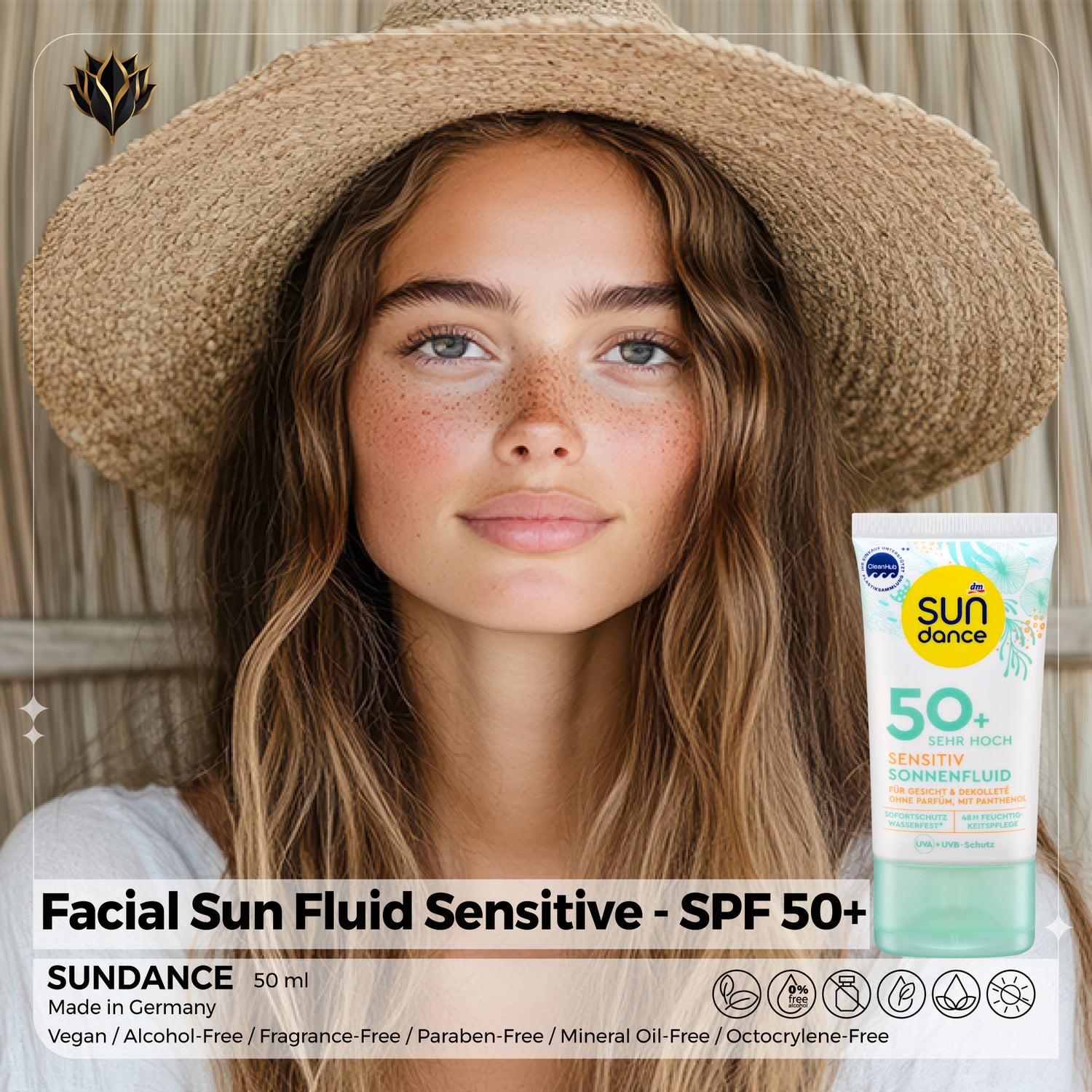 Facial Sun Fluid Sensitive SPF 50+ – SUNDANCE, 50 ml