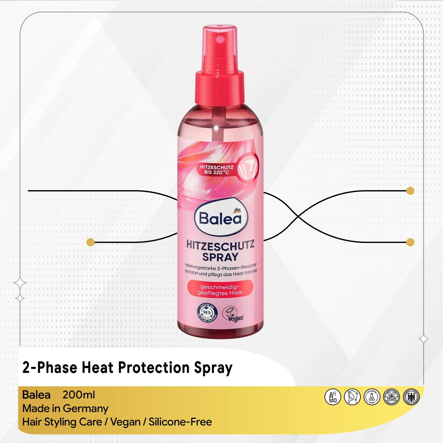 2-Phase Heat Protection Spray – Balea, 200 ml