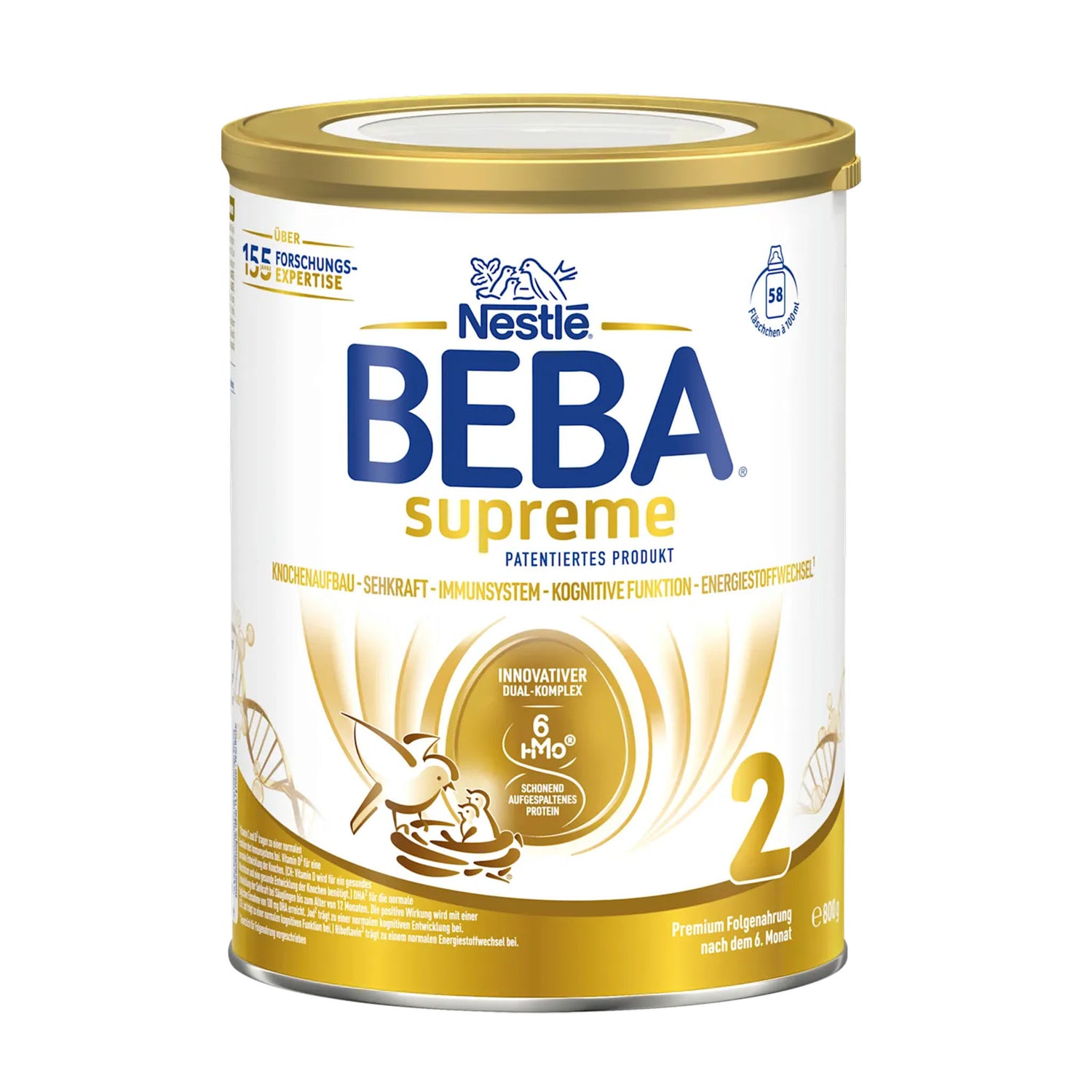Nestlé BEBA Supreme 2 Follow-On Formula Bundle – 6 HMO Complex Nutrition – 3 × 800 g