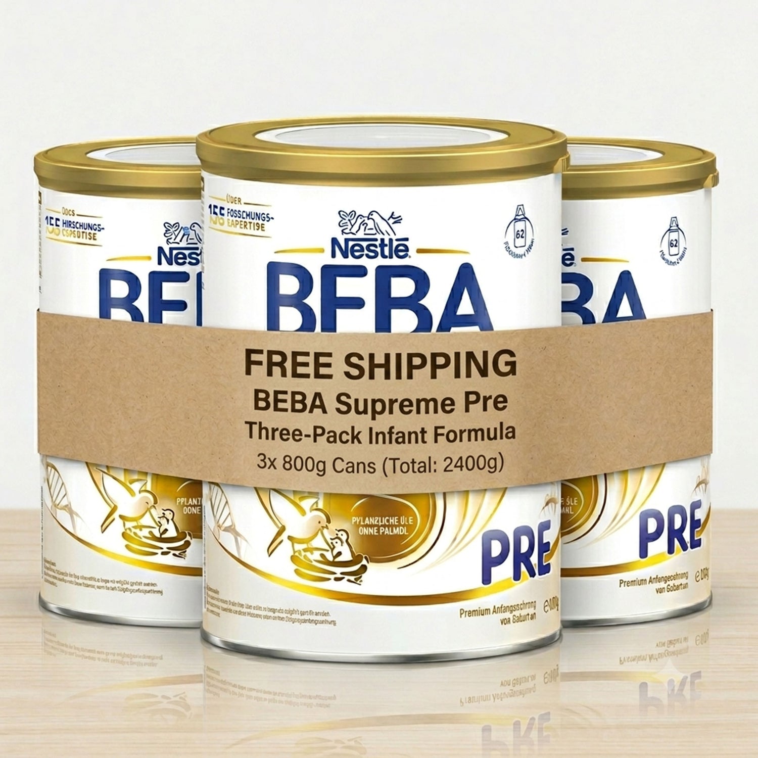Nestlé BEBA Supreme PRE Infant Formula – Triple Pack From Birth – 3 × 800 g