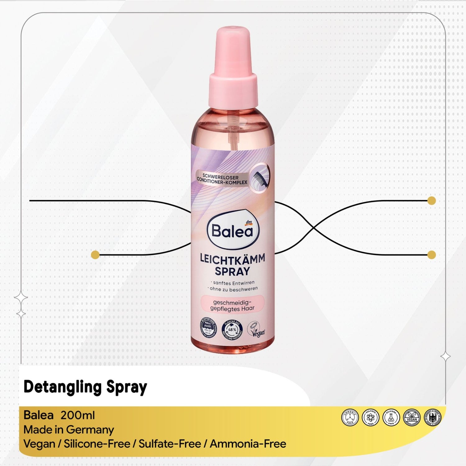 Balea Detangling Spray – Easy Combability & Hair Care – 200 ml
