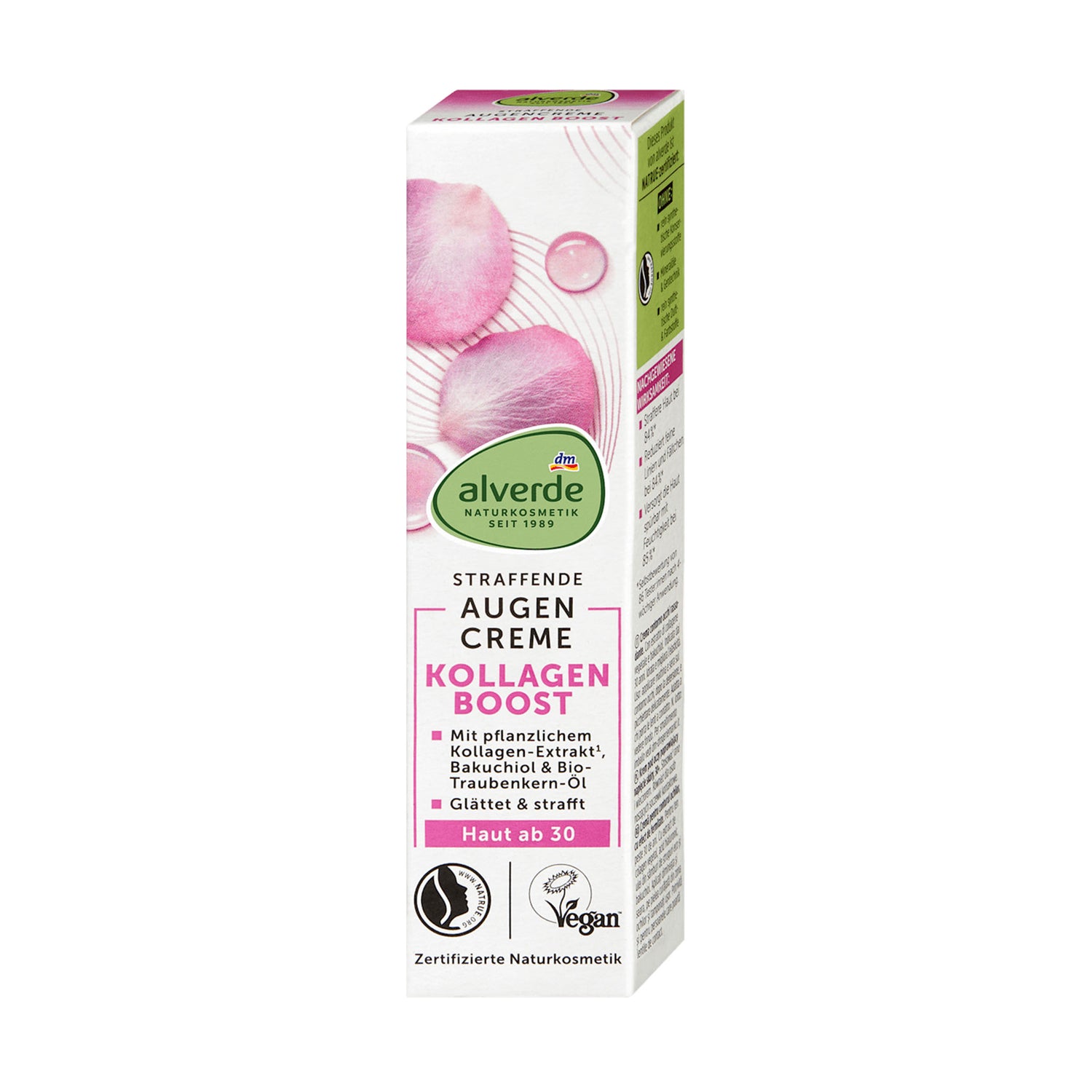 alverde NATURKOSMETIK Collagen Boost Firming Eye Cream – Bakuchiol & Organic Grape Seed Oil – 15 ml