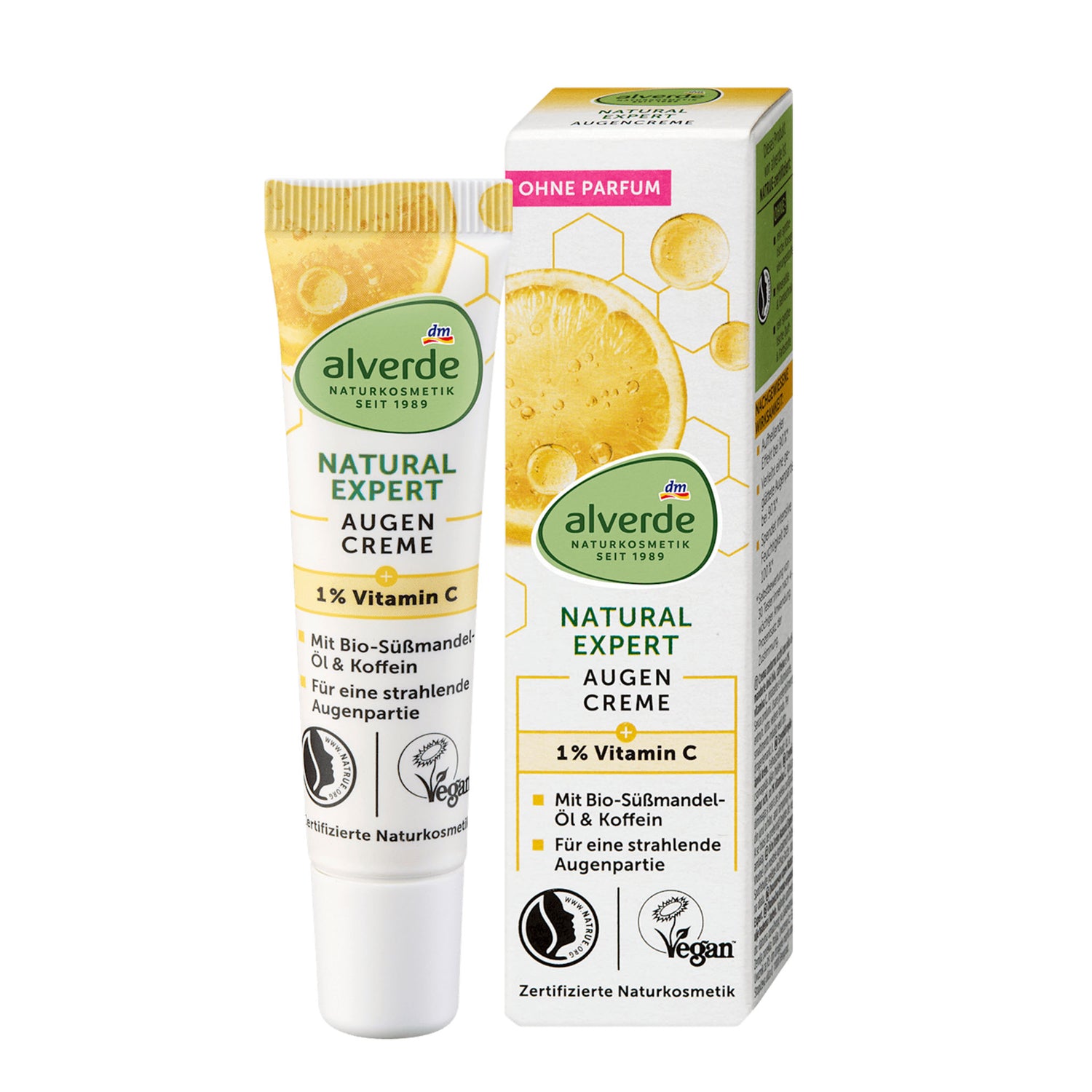 alverde NATURKOSMETIK Natural Expert Vitamin C Eye Cream – Brightening Hydration – 15 ml