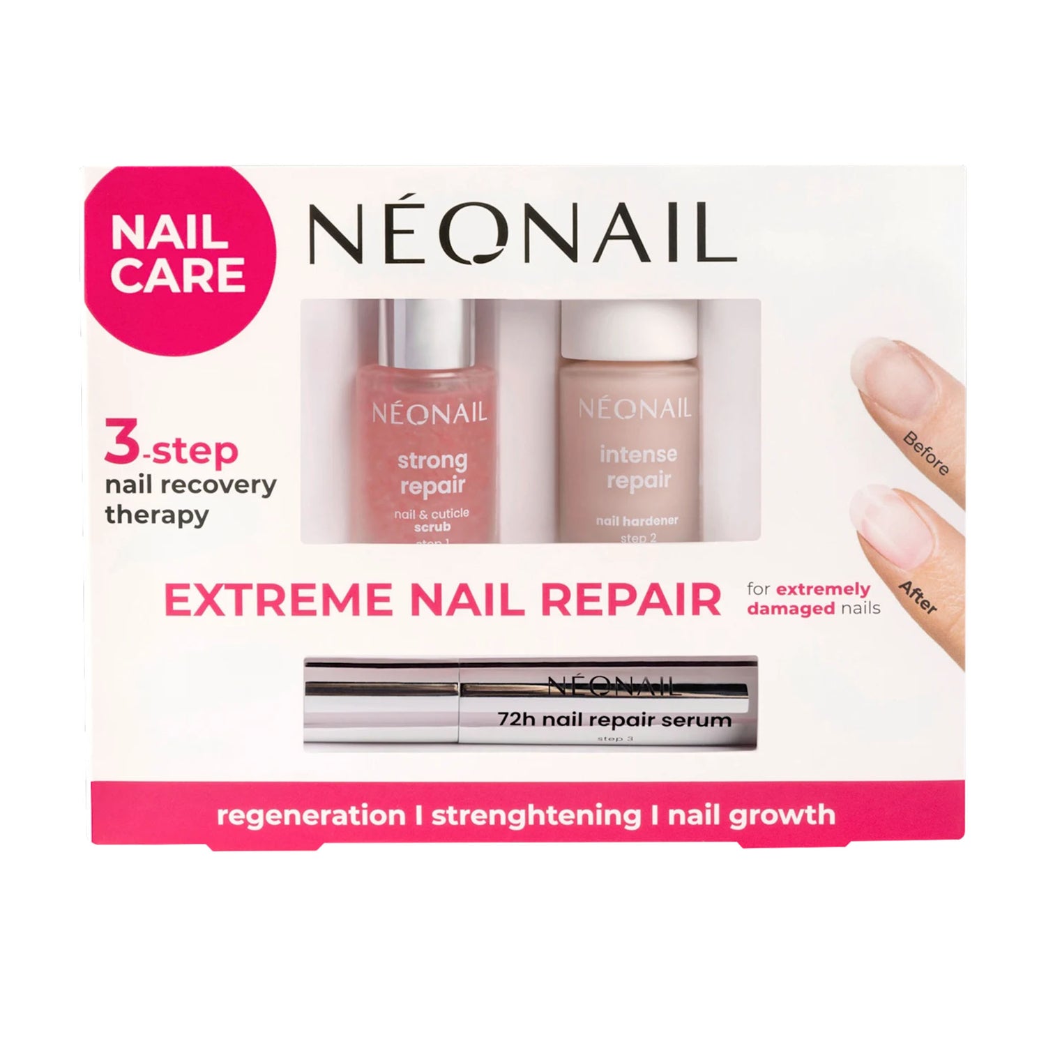 NEONAIL Nail Regeneration Care Set – 3-Step Nail & Cuticle Repair Kit – 1 Set