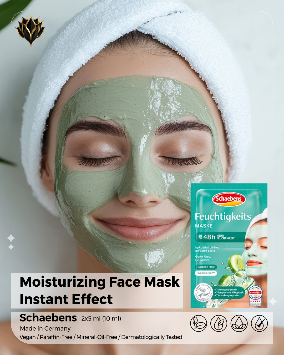 Moisturizing Face Mask Instant Effect – Schaebens, 2x5 ml (10 ml)