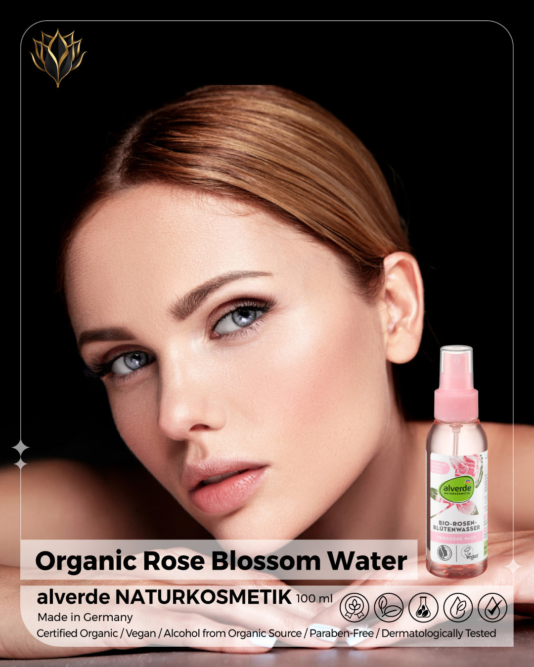 Organic Rose Blossom Water – alverde NATURKOSMETIK, 100 ml